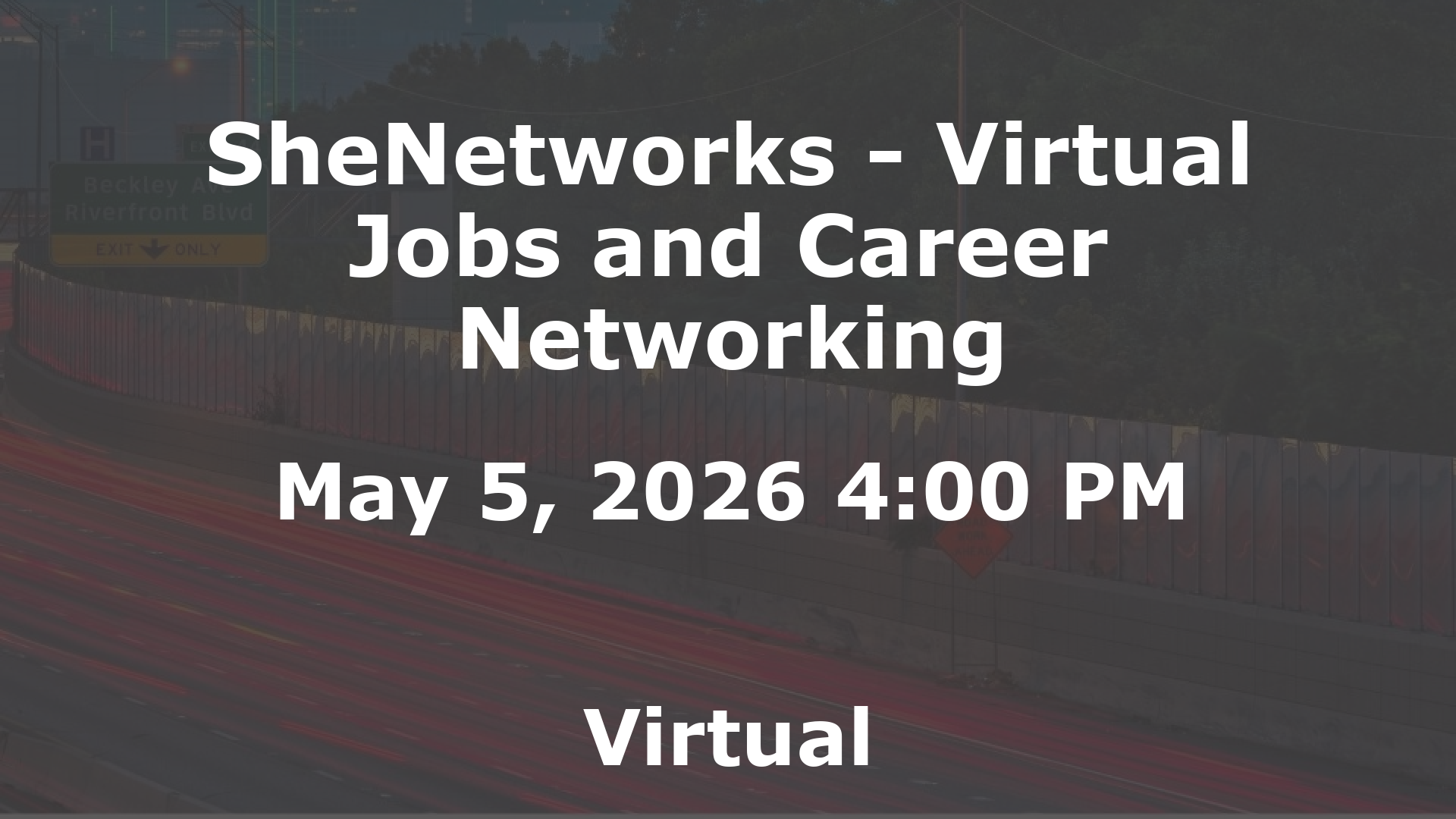 SheNetworks - Virtual Jobs and Career Networking event image